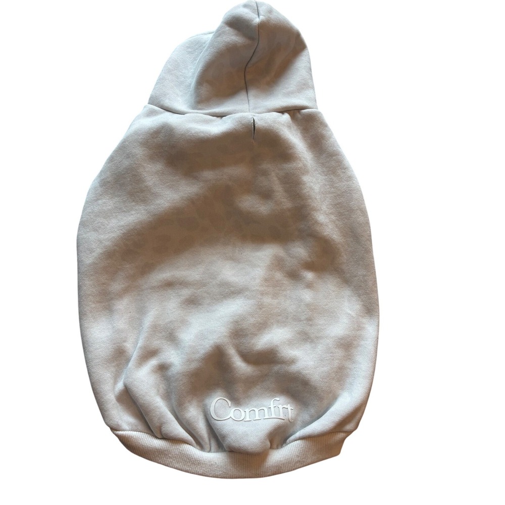 Comfrt Pet Hoodie Light gray Leopard Print Dog Sweatshirt Size 2XL